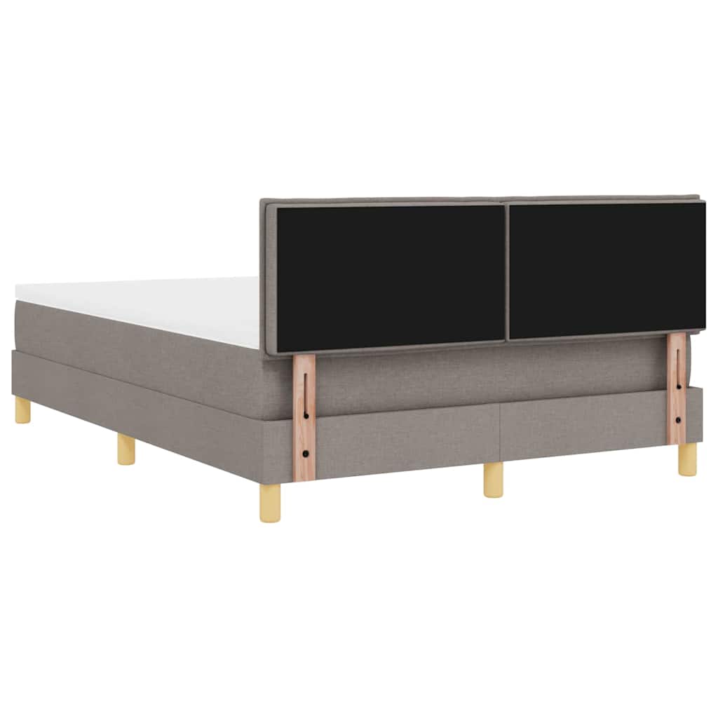 LED Box Spring Bed met hoofdeinde Taupe 140 x 200 cm Stof