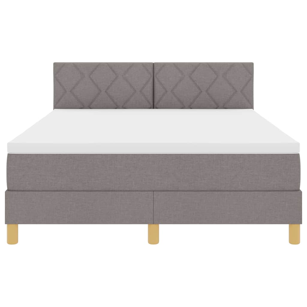 LED Box Spring Bed met hoofdeinde Taupe 140 x 200 cm Stof