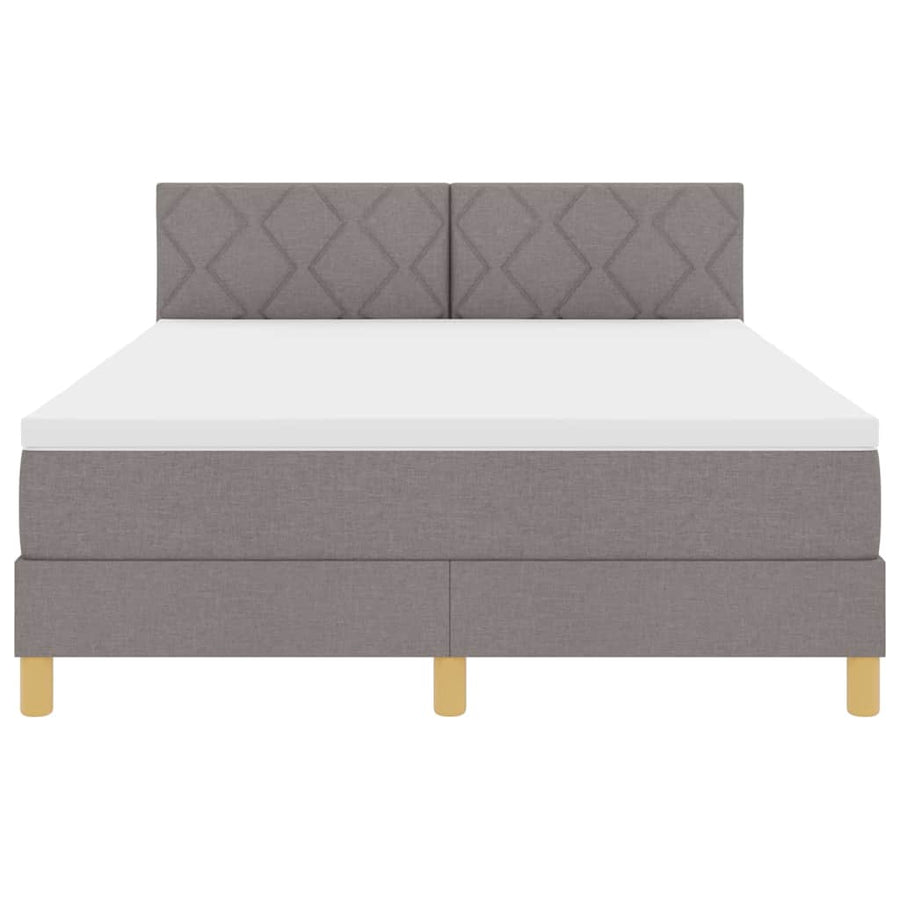 LED Box Spring Bed met hoofdeinde Taupe 140 x 200 cm Stof