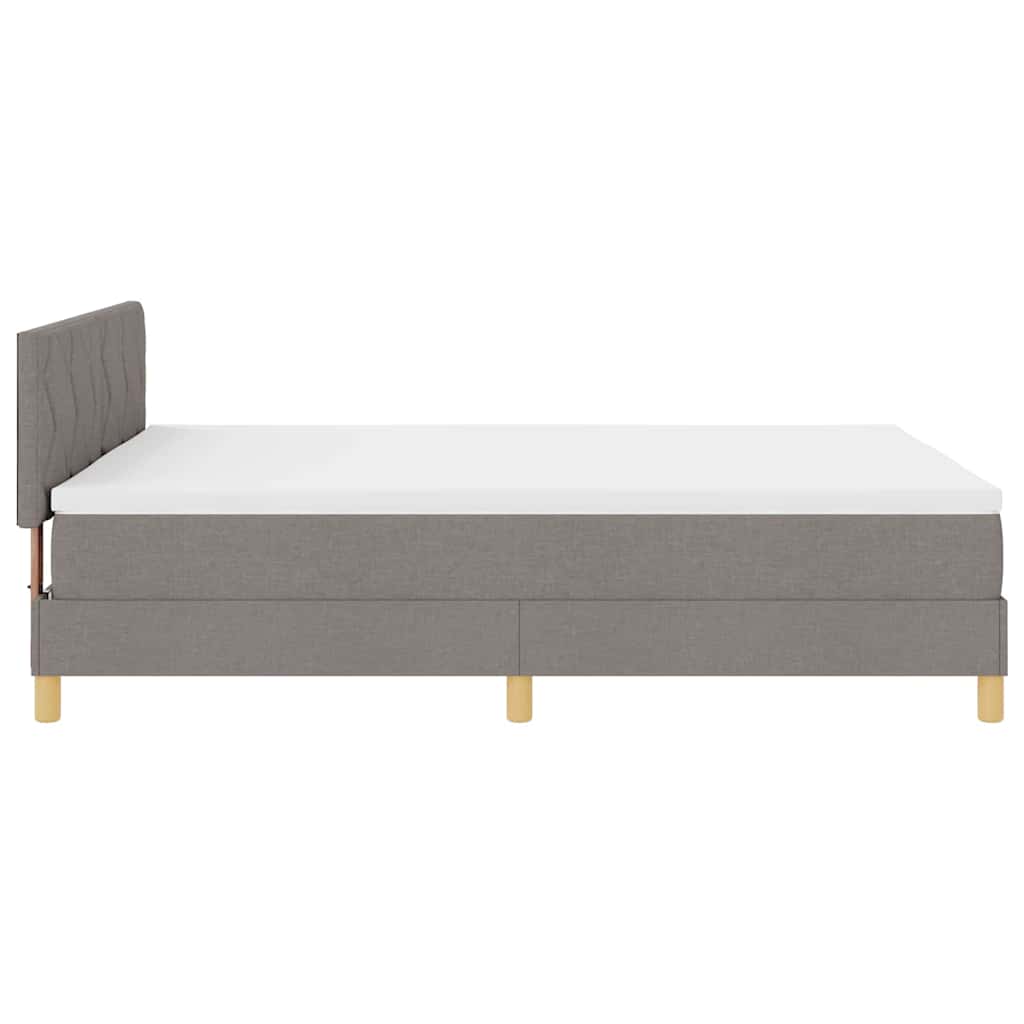 LED Box Spring Bed met hoofdeinde Taupe 140 x 200 cm Stof