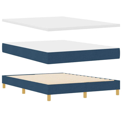 LED Box Spring Bed met hoofdeinde Blauw 140 x 200 cm Stof