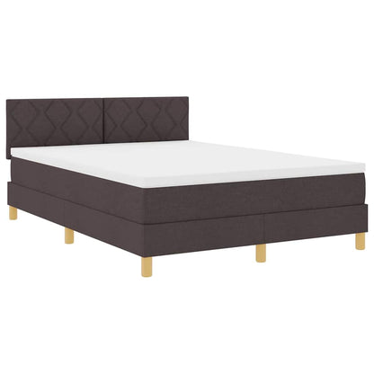 LED Box Spring Bed met hoofdeinde Donkerbruin 160 x 200 cm Stof
