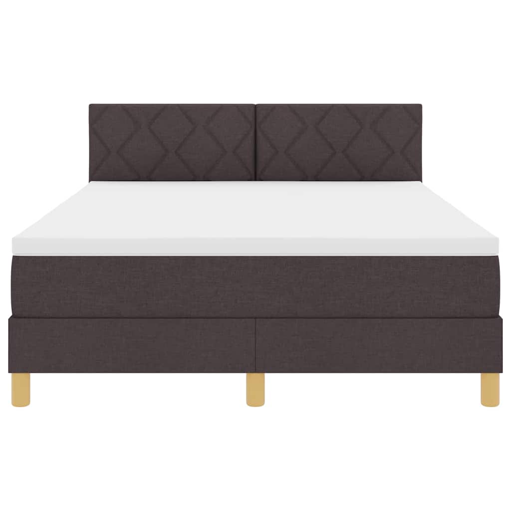 LED Box Spring Bed met hoofdeinde Donkerbruin 160 x 200 cm Stof