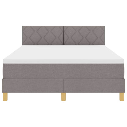 LED Box Spring Bed met hoofdeinde Taupe 160 x 200 cm Stof