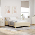 Boxspring led bed crème 160x200 cm grenen
