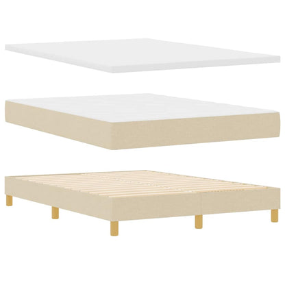 LED Box Spring Bed met hoofdeinde Crème 160 x 200 cm Stof