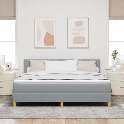 LED Box Spring Bed met hoofdeinde Lichtgrijs 180 x 200 cm Stof