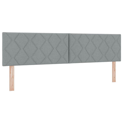 LED Box Spring Bed met hoofdeinde Lichtgrijs 180 x 200 cm Stof