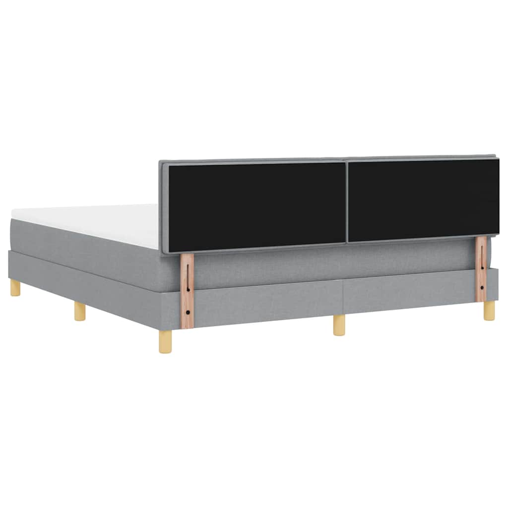 LED Box Spring Bed met hoofdeinde Lichtgrijs 180 x 200 cm Stof