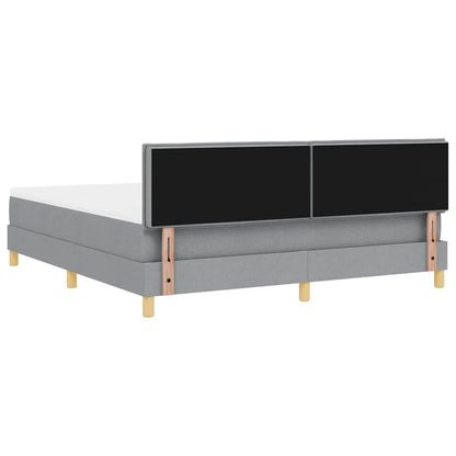 LED Box Spring Bed met hoofdeinde Lichtgrijs 180 x 200 cm Stof