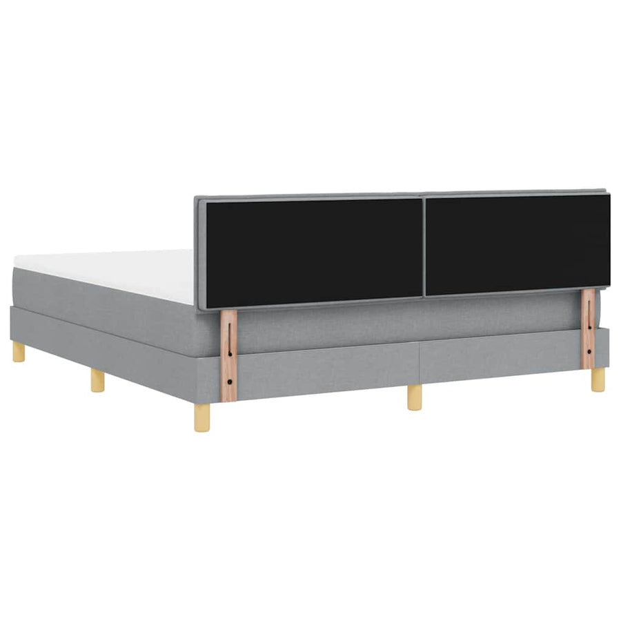 LED Box Spring Bed met hoofdeinde Lichtgrijs 180 x 200 cm Stof