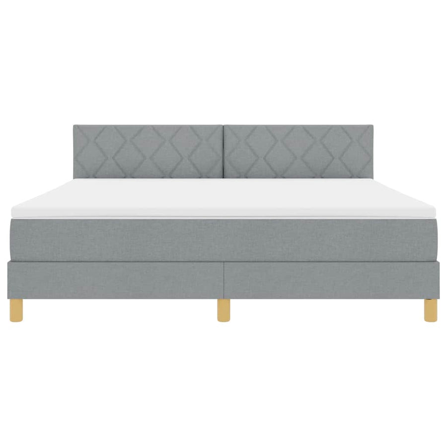 LED Box Spring Bed met hoofdeinde Lichtgrijs 180 x 200 cm Stof