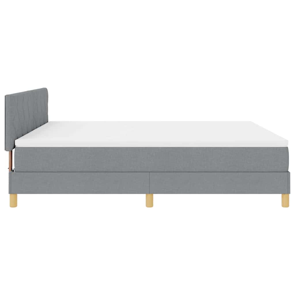 LED Box Spring Bed met hoofdeinde Lichtgrijs 180 x 200 cm Stof