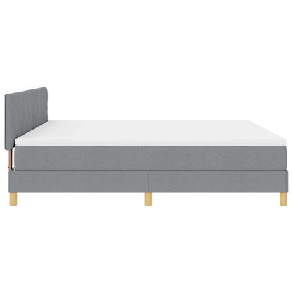LED Box Spring Bed met hoofdeinde Lichtgrijs 180 x 200 cm Stof