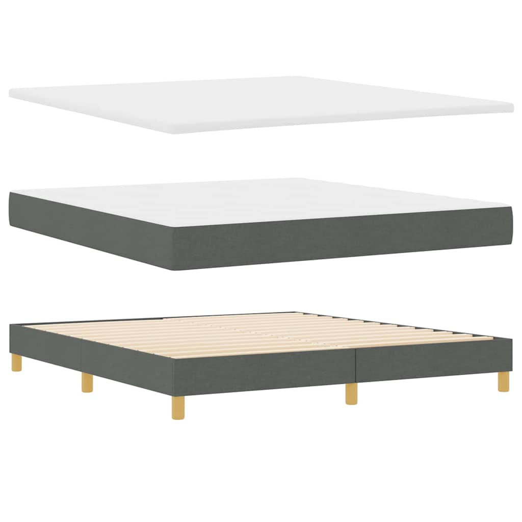 LED Box Spring Bed met hoofdeinde Donkergrijs 180 x 200 cm Stof