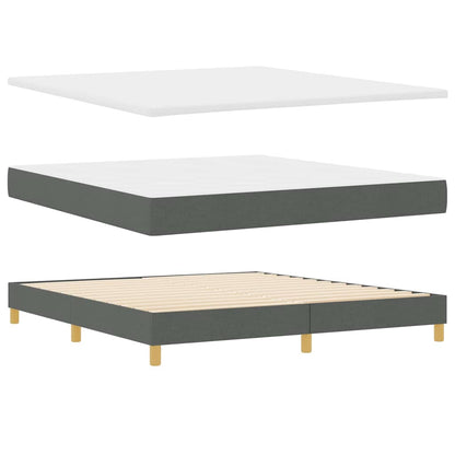 LED Box Spring Bed met hoofdeinde Donkergrijs 180 x 200 cm Stof