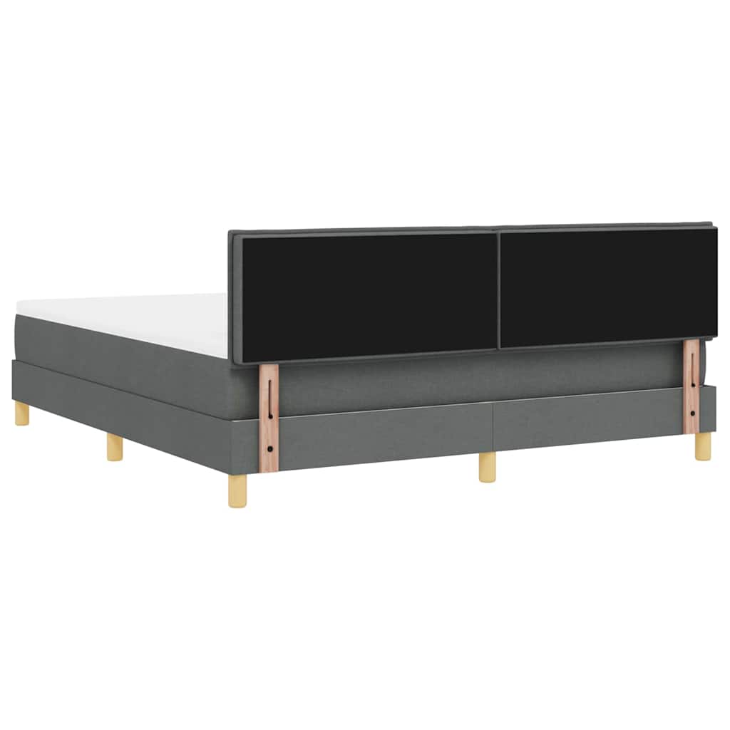 LED Box Spring Bed met hoofdeinde Donkergrijs 180 x 200 cm Stof