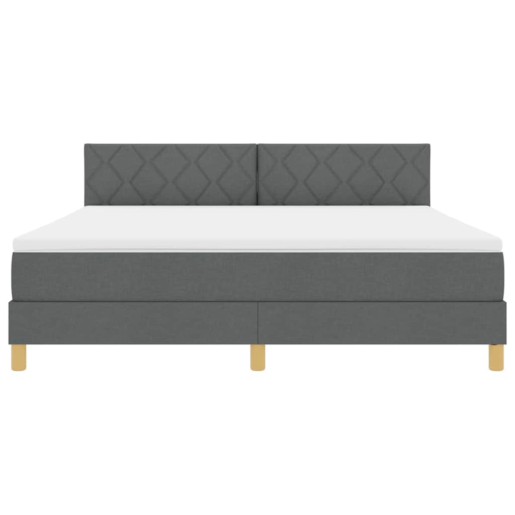 LED Box Spring Bed met hoofdeinde Donkergrijs 180 x 200 cm Stof