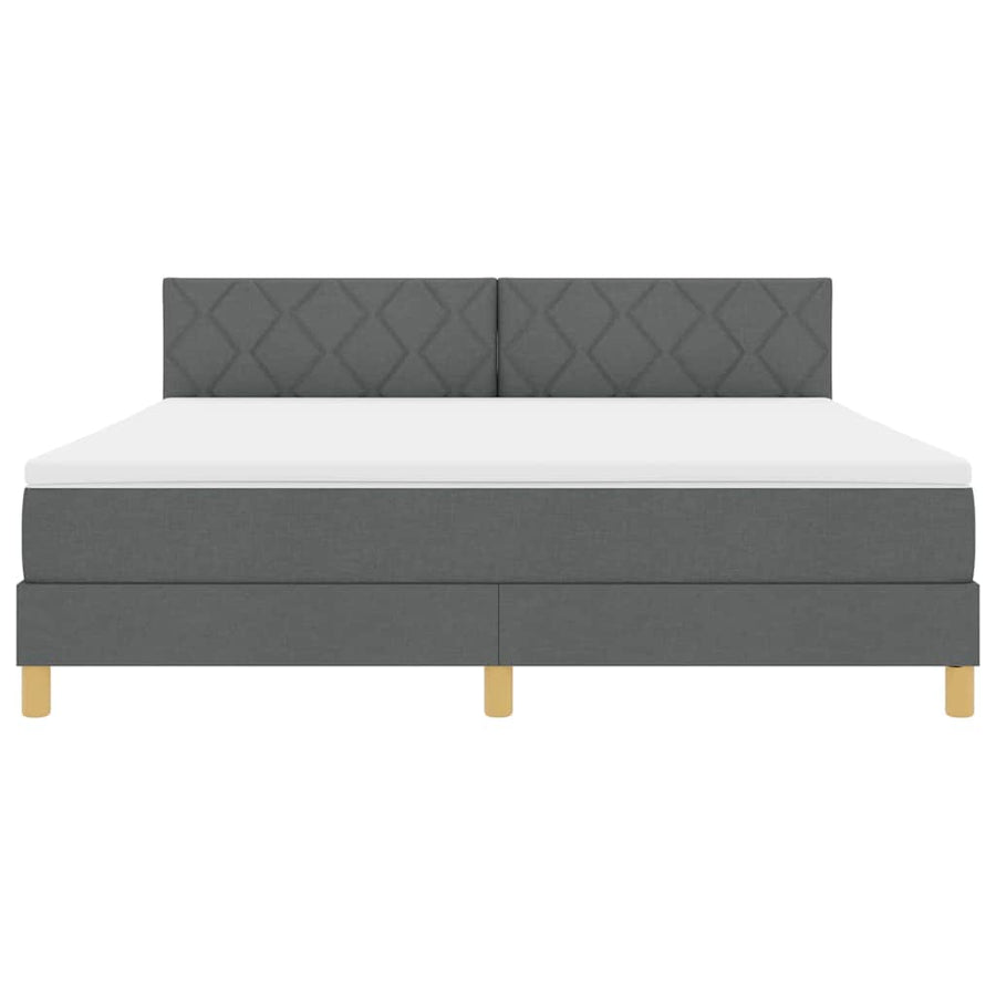 LED Box Spring Bed met hoofdeinde Donkergrijs 180 x 200 cm Stof