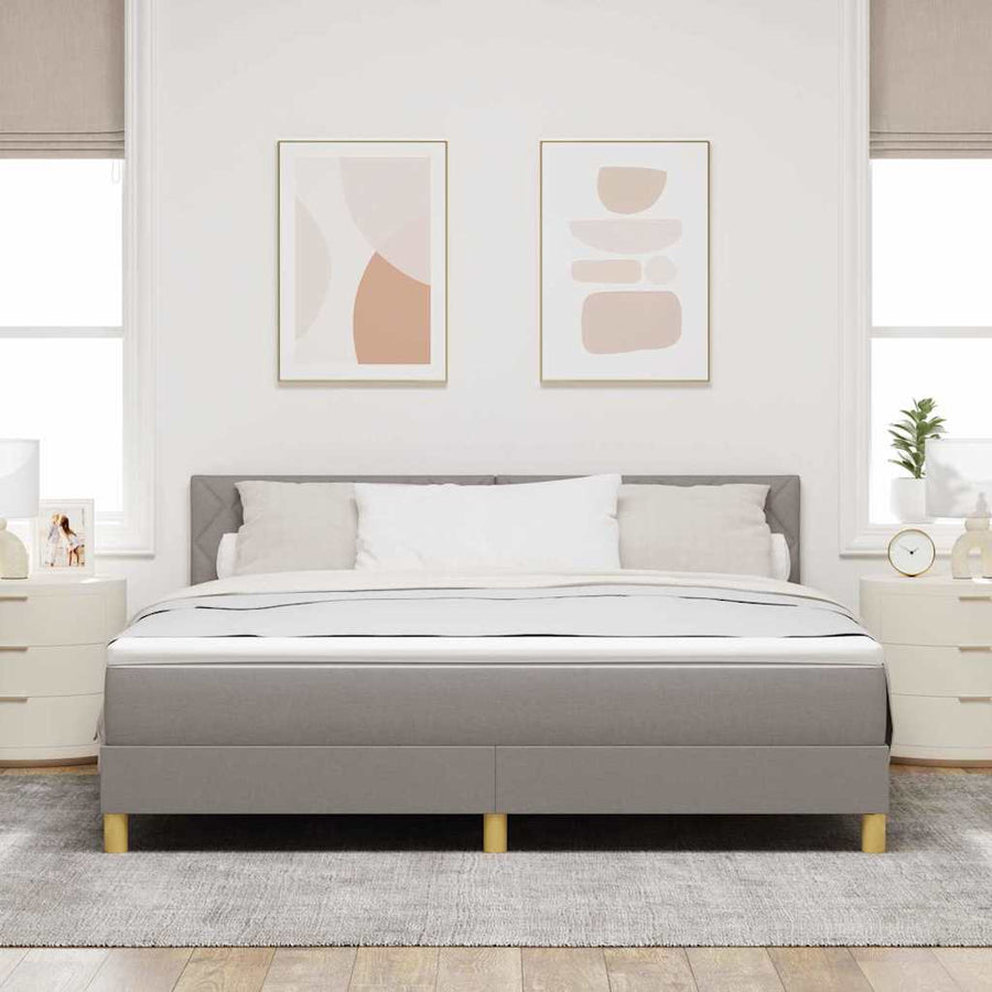 LED Box Spring Bed met hoofdeinde Taupe 180 x 200 cm Stof