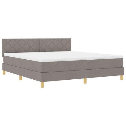 LED Box Spring Bed met hoofdeinde Taupe 180 x 200 cm Stof