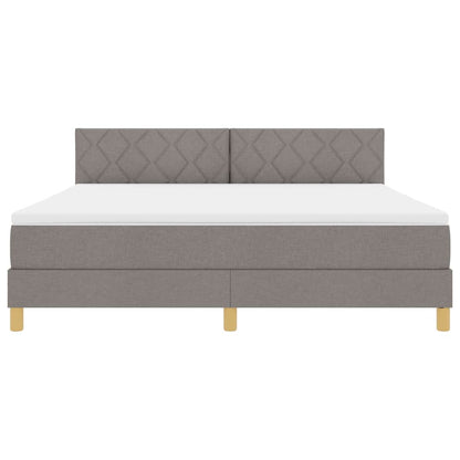 LED Box Spring Bed met hoofdeinde Taupe 180 x 200 cm Stof