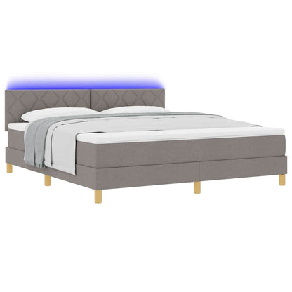 LED Box Spring Bed met hoofdeinde Taupe 180 x 200 cm Stof
