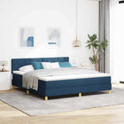 Boxspring bed blauw 180x200 cm met LED en hoofdeinde