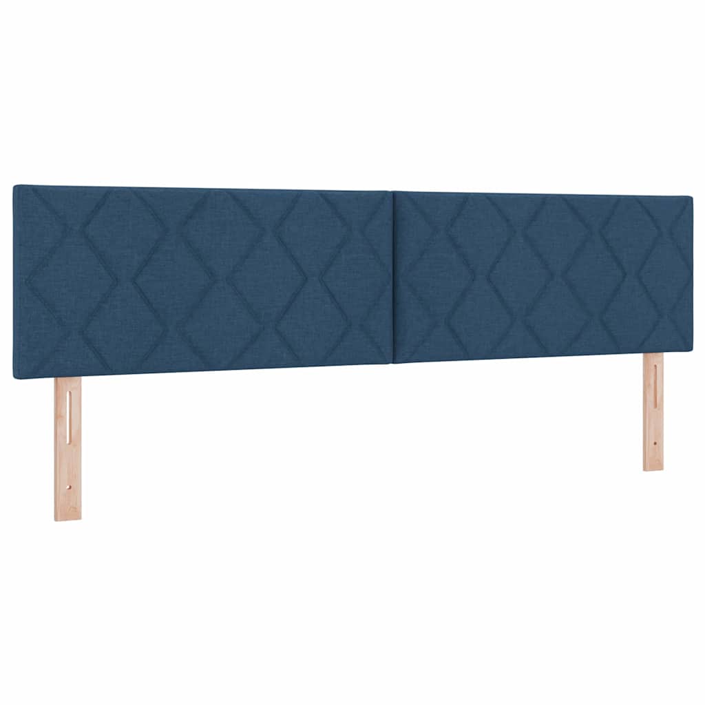 LED Box Spring Bed met hoofdeinde Blauw 180 x 200 cm Stof