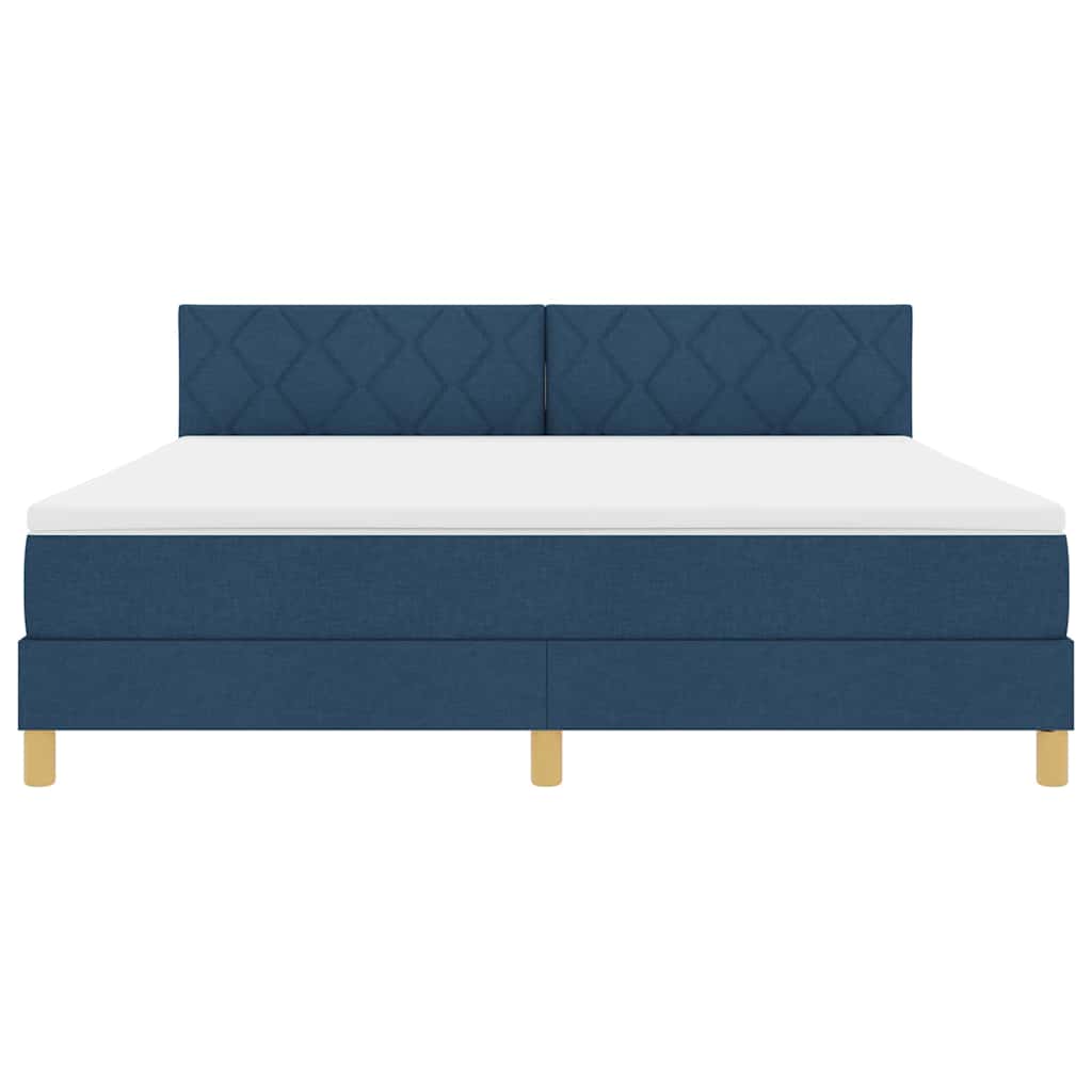 LED Box Spring Bed met hoofdeinde Blauw 180 x 200 cm Stof