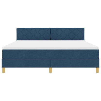 LED Box Spring Bed met hoofdeinde Blauw 180 x 200 cm Stof