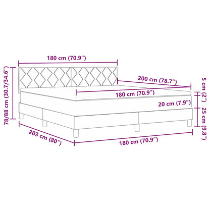 LED Box Spring Bed met hoofdeinde Blauw 180 x 200 cm Stof