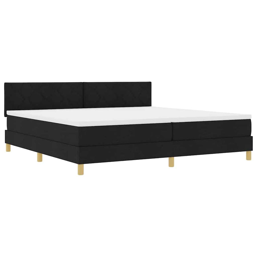 LED Box Spring Bed met matras Zwart 200 x 200 cm Stof