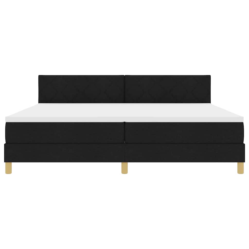 LED Box Spring Bed met matras Zwart 200 x 200 cm Stof