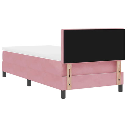 LED Box Spring Bed met matras met LED Roze 100 x 200 cm Fluweel