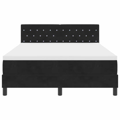LED Box Spring Bed met matras Zwart 140 x 200 cm Fluweel