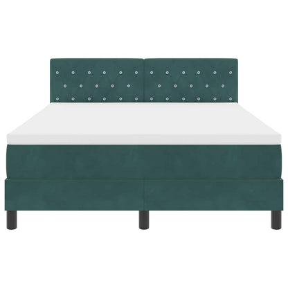 LED Box Spring Bed met matras Donkergroen 140 x 200 cm Fluweel