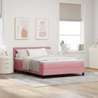 Boxspring bed roze 160x200 cm fluweel met LED