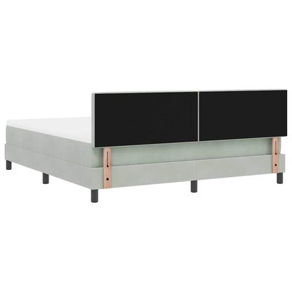 LED Box Spring Bed met matras Lichtgrijs 180 x 200 cm Fluweel