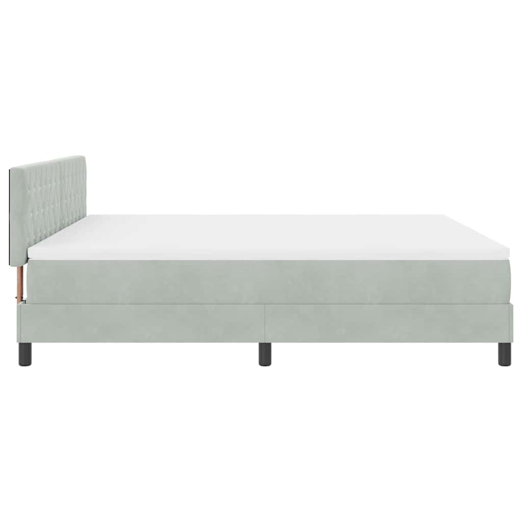 LED Box Spring Bed met matras Lichtgrijs 180 x 200 cm Fluweel