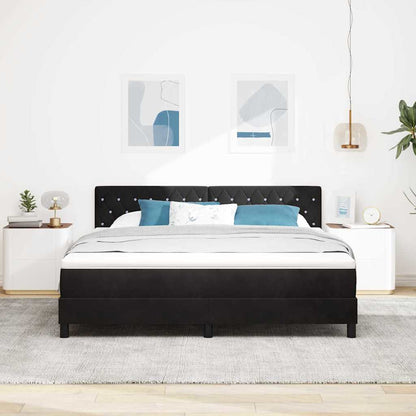 LED Box Spring Bed met matras Zwart 180 x 200 cm Fluweel
