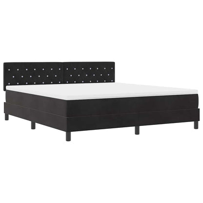 LED Box Spring Bed met matras Zwart 180 x 200 cm Fluweel
