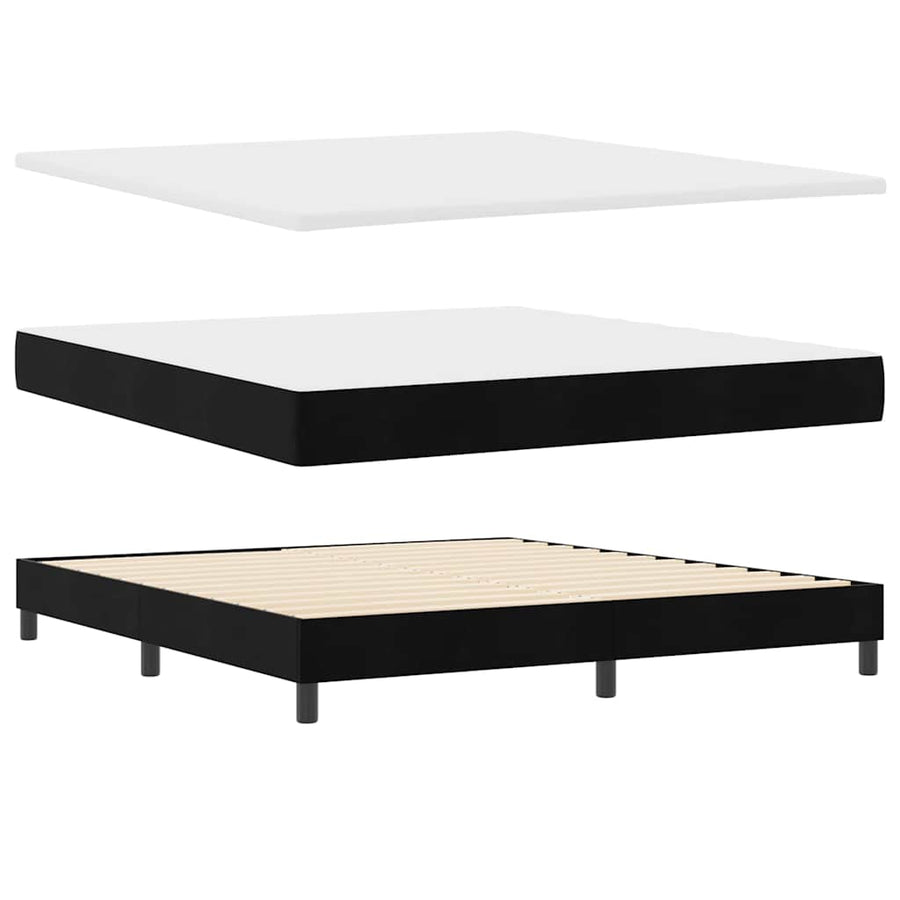 LED Box Spring Bed met matras Zwart 180 x 200 cm Fluweel