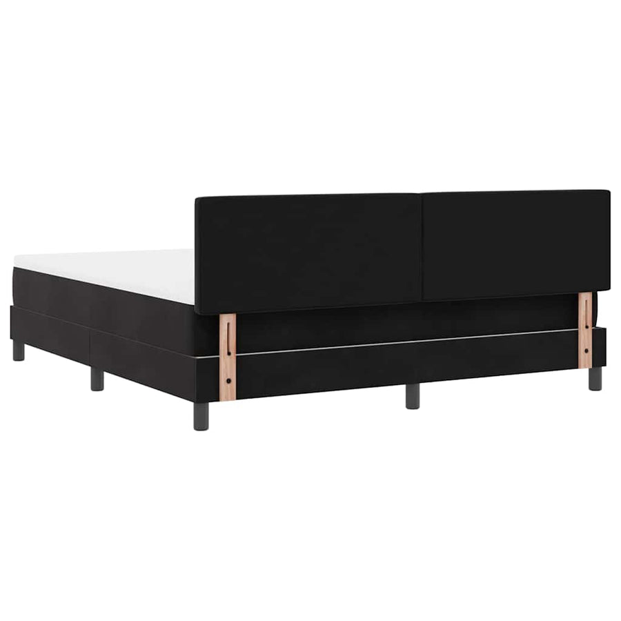 LED Box Spring Bed met matras Zwart 180 x 200 cm Fluweel