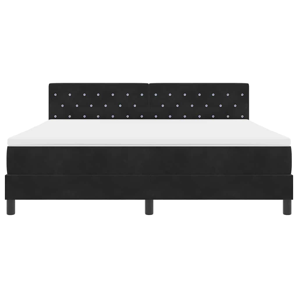 LED Box Spring Bed met matras Zwart 180 x 200 cm Fluweel