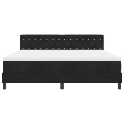 LED Box Spring Bed met matras Zwart 180 x 200 cm Fluweel