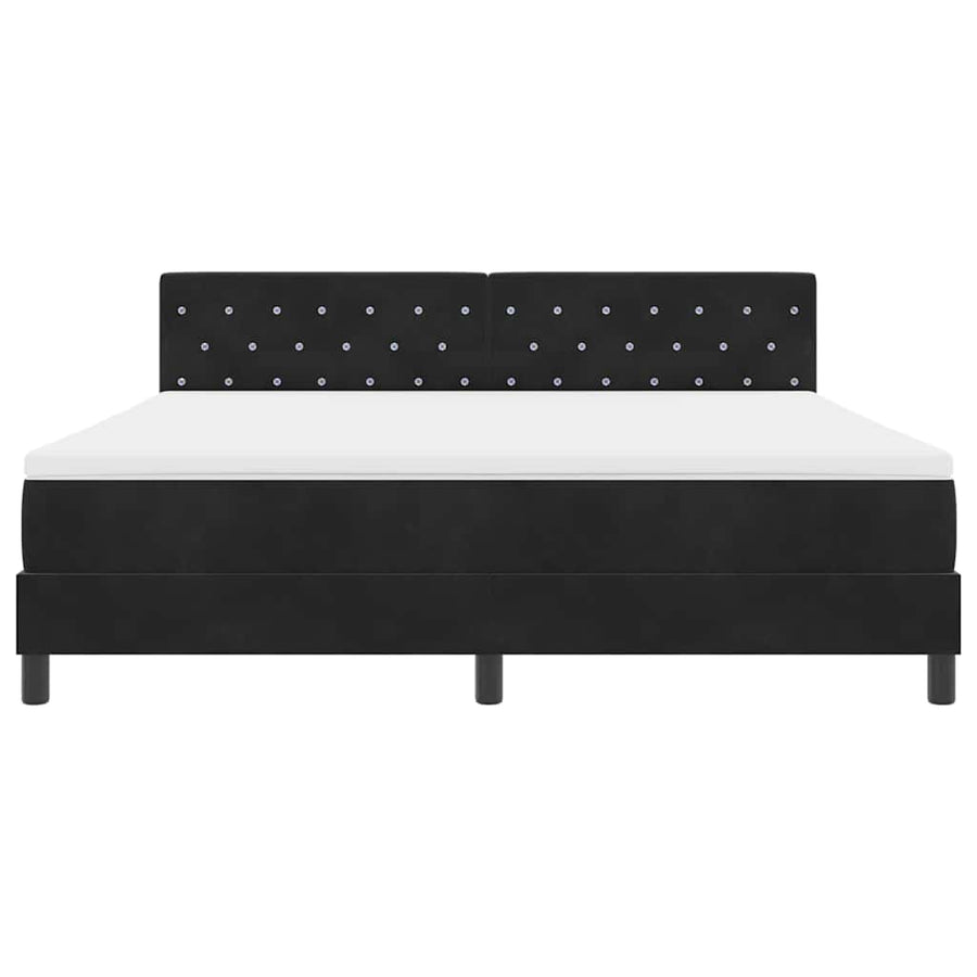 LED Box Spring Bed met matras Zwart 180 x 200 cm Fluweel