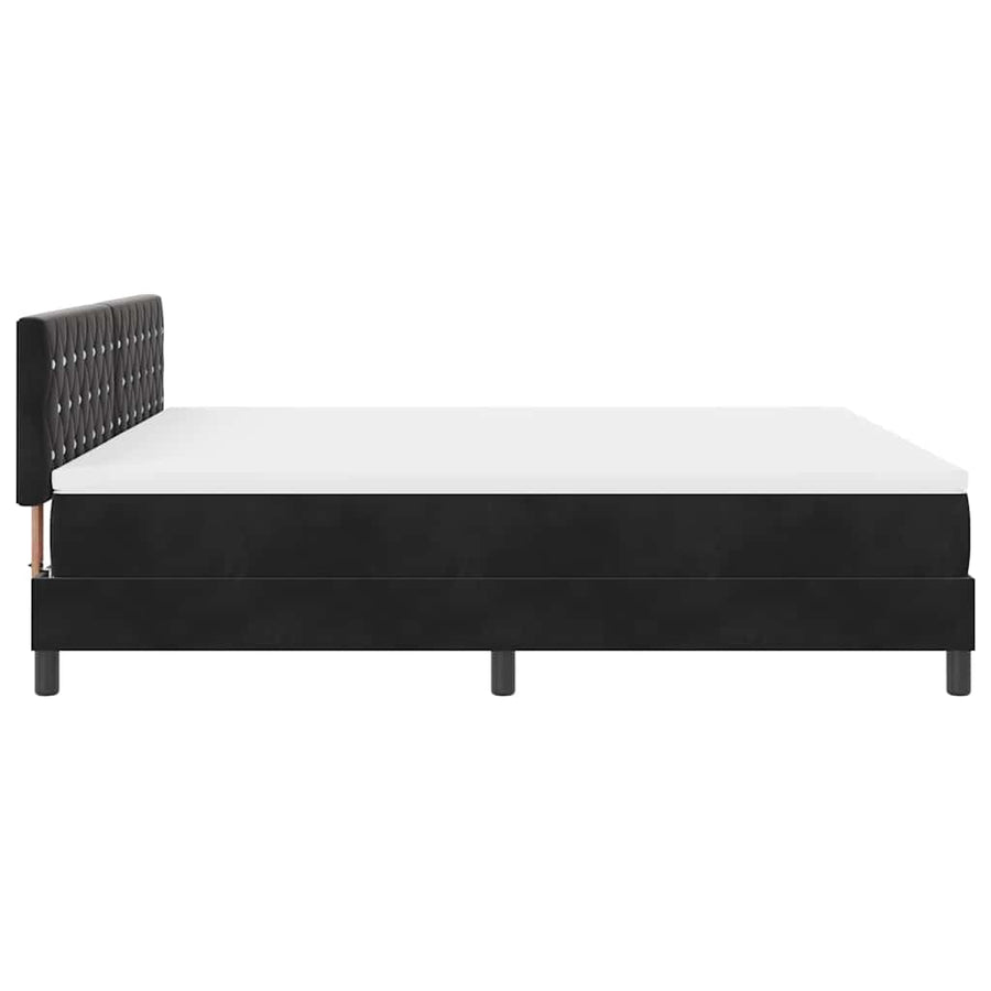 LED Box Spring Bed met matras Zwart 180 x 200 cm Fluweel