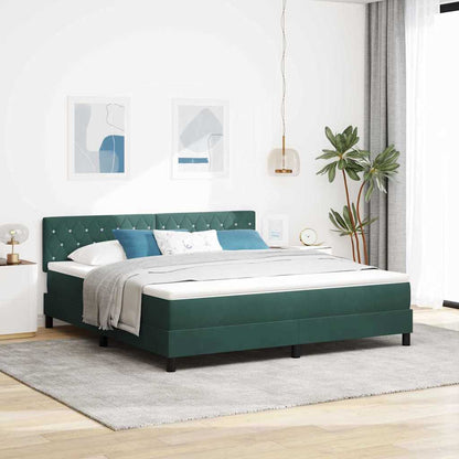 LED Box Spring Bed met matras Donkergroen 180 x 200 cm Fluweel