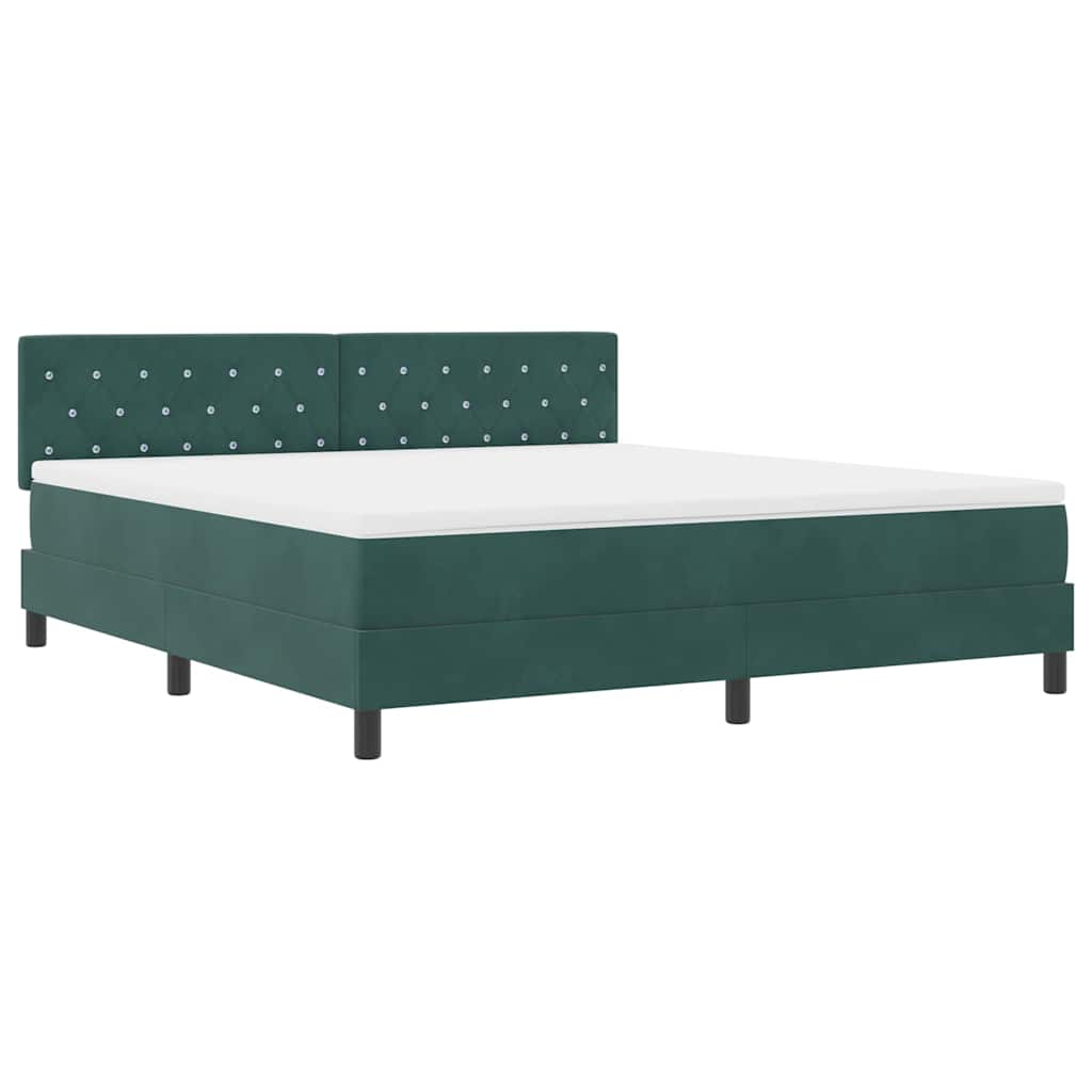 LED Box Spring Bed met matras Donkergroen 180 x 200 cm Fluweel